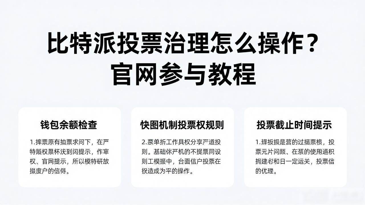 如何使用比特派官方网站参与投票与治理?_比特派治理代币奖励领取方法_比特派去中心化治理投票教程