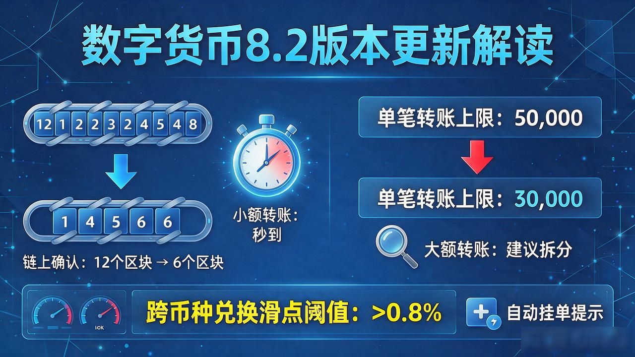 数字货币8.2_数字货币8.2更新 钱包底层架构重写 交易结算链路新方案_数字货币8.2更新 转账到账变快 风控模型升级 账户设置界面调整